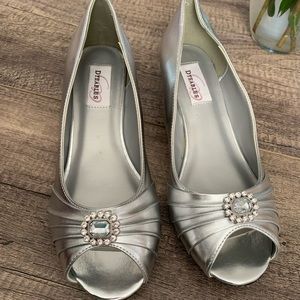 11D Silver fancy shoe rhinestone embellishments